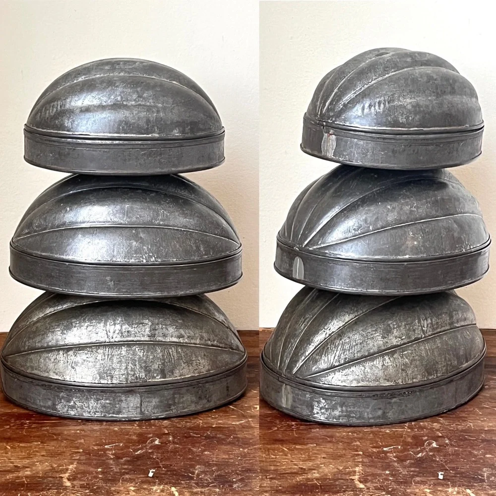 Antique Pudding Molds Nesting Melon Acorn Vintage Jello Cake Pan Kitchen Decor - Picture 3 of 6